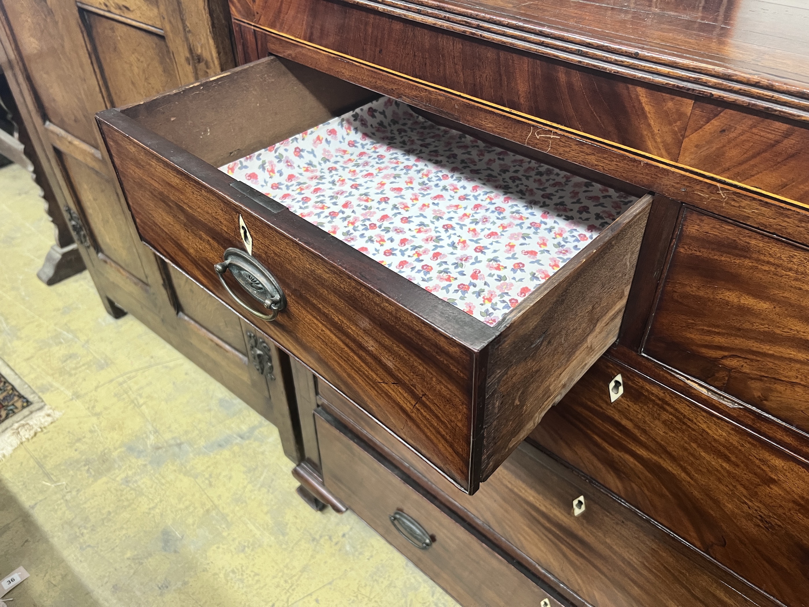 A George IV mahogany chest, width 120cm, depth 51cm, height 112cm